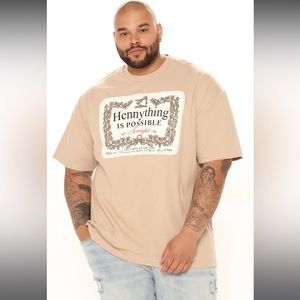 HENNYTHING IS POSSIBLE - MENS BEIGE T SHIRT 2X